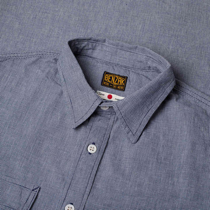 BWS-06 Worker Shirt - 6oz Navy Houndstooth