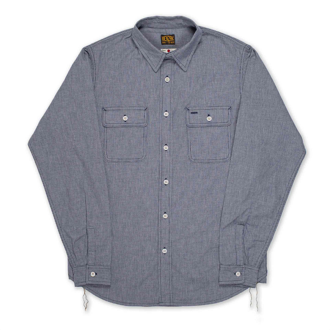 BWS-06 Worker Shirt - 6oz Navy Houndstooth