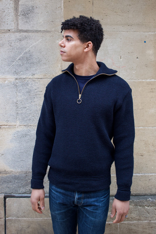Skipper Sweater Virgin Wool - Ink Blue