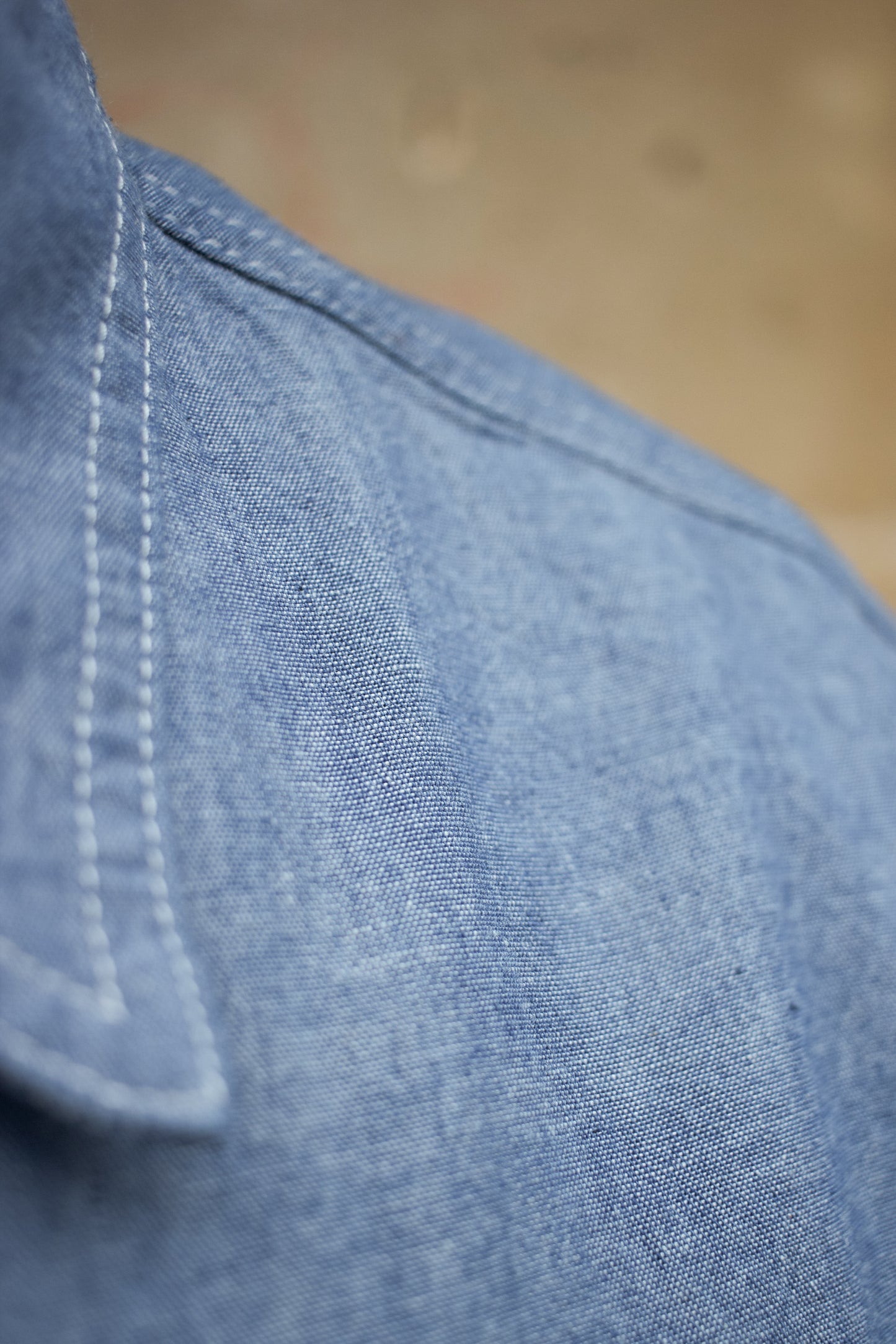 BWS-07 Serviceman Shirt - 5oz Mid Indigo Chambray