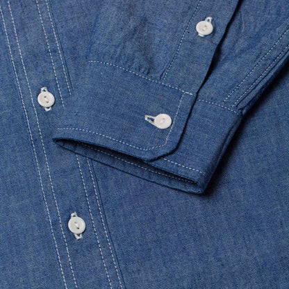 BWS-07 Serviceman Shirt - 5oz Mid Indigo Chambray