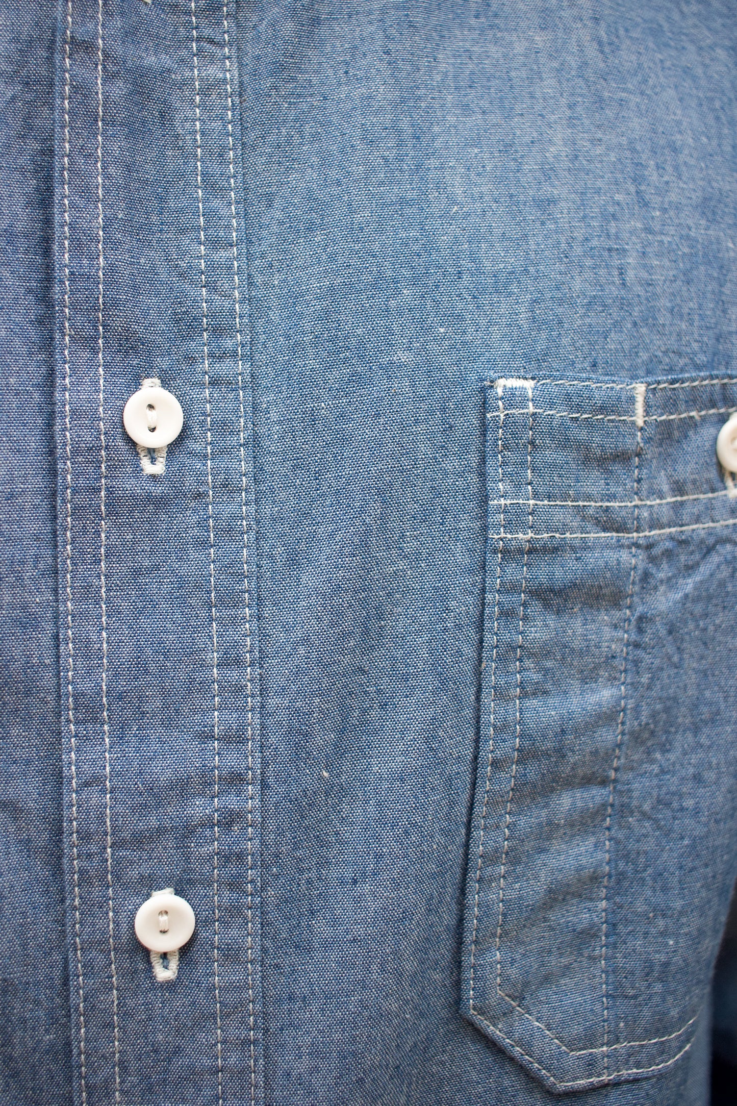 BWS-07 Serviceman Shirt - 5oz Mid Indigo Chambray