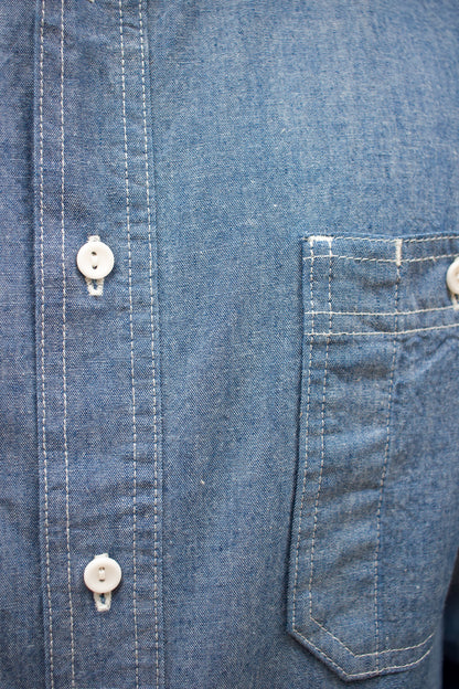 BWS-07 Serviceman Shirt - 5oz Mid Indigo Chambray