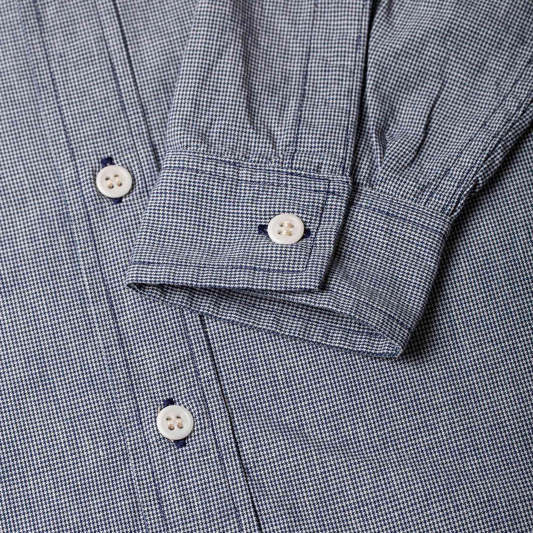 BWS-06 Worker Shirt - 6oz Navy Houndstooth