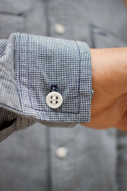 BWS-06 Worker Shirt - 6oz Navy Houndstooth