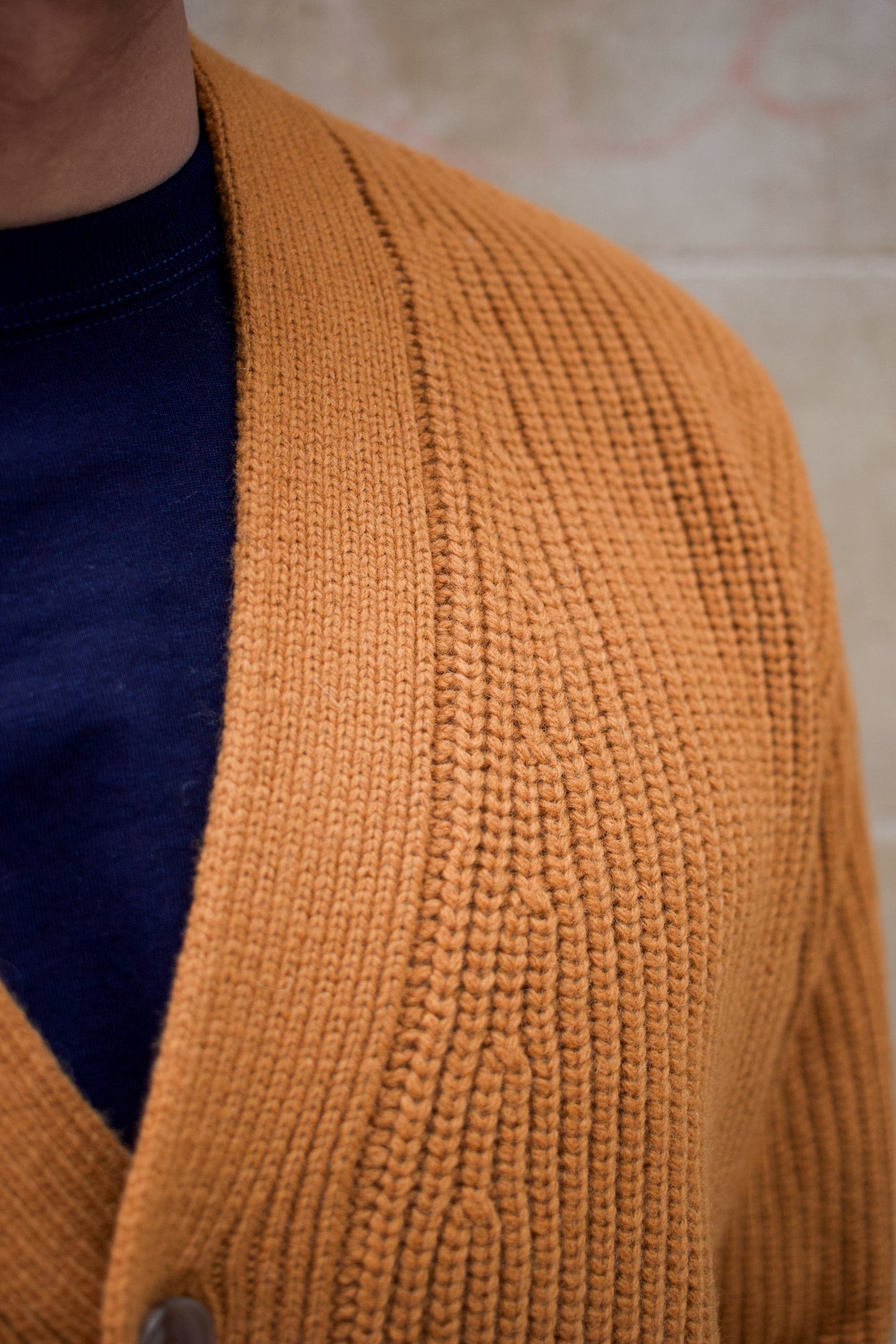 Walker Cardigan Rib - Ochre