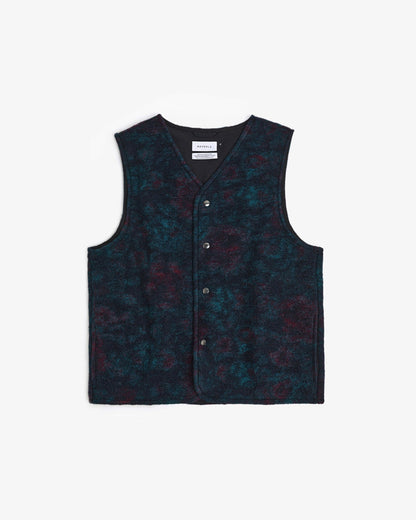 Button Down Vest - Dark Watercolor