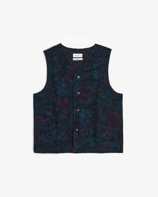 Button Down Vest - Dark Watercolor