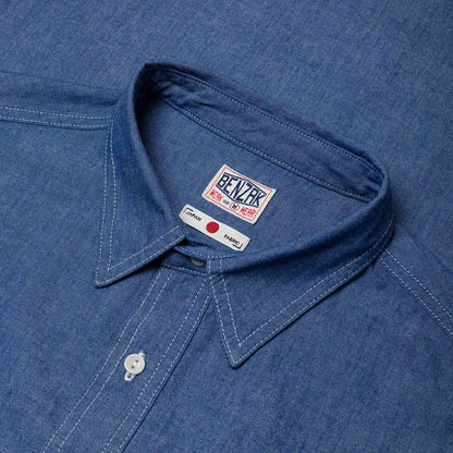 BWS-07 Serviceman Shirt - 5oz Mid Indigo Chambray