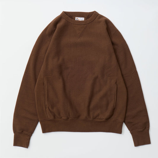 V Gusset Crewneck Sweat - 16oz HW French Terry - Brown