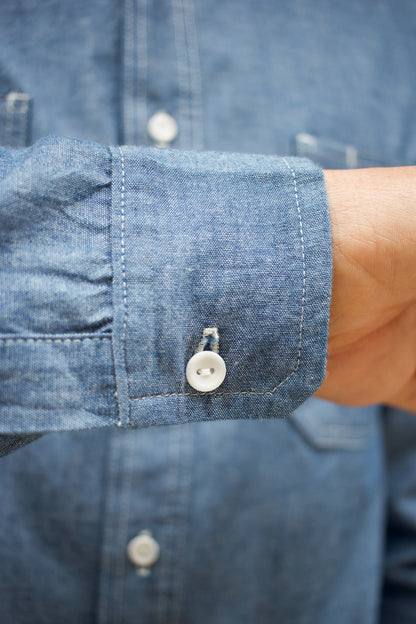 BWS-07 Serviceman Shirt - 5oz Mid Indigo Chambray