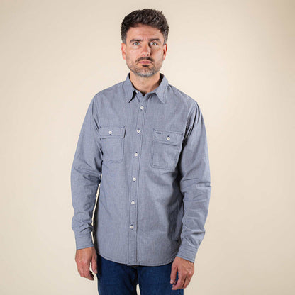 BWS-06 Worker Shirt - 6oz Navy Houndstooth