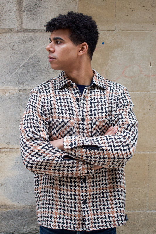 Whiting Overshirt Houndstooth Weave - Natural