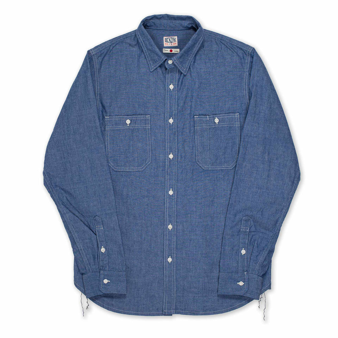 BWS-07 Serviceman Shirt - 5oz Mid Indigo Chambray