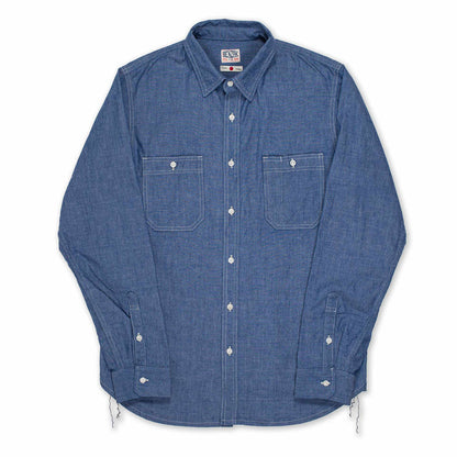 BWS-07 Serviceman Shirt - 5oz Mid Indigo Chambray