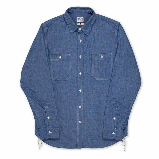 BWS-07 Serviceman Shirt - 5oz Mid Indigo Chambray