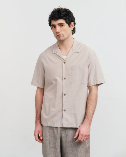 Bowling Shirt - Beige Stripes