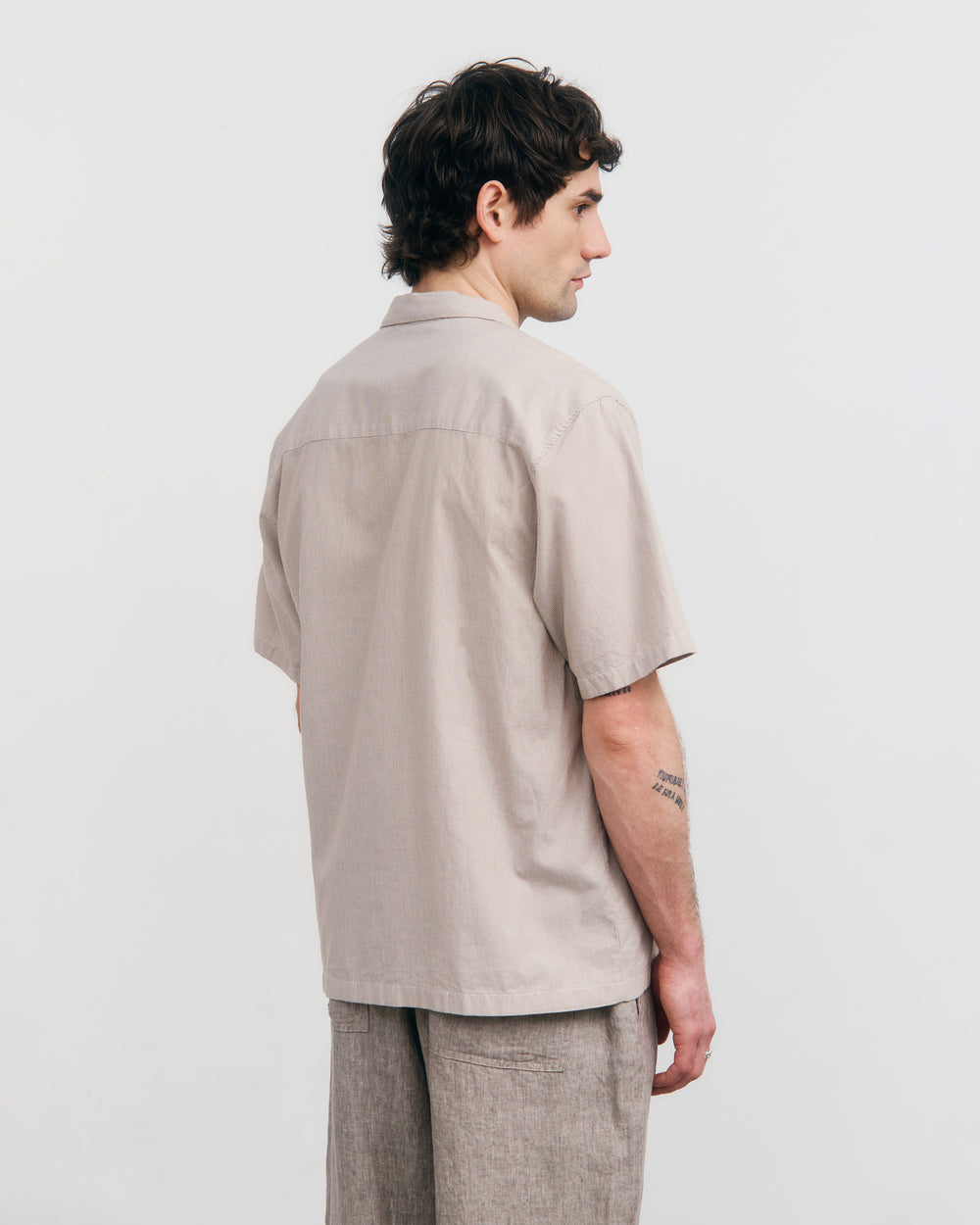 Bowling Shirt - Beige Stripes