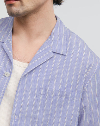 Bowling Shirt - Blue Stripes