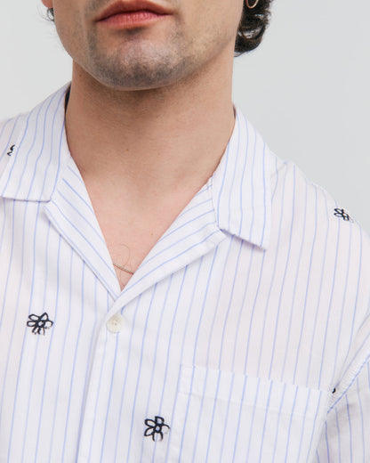 Bowling Shirt - Flower Stripes