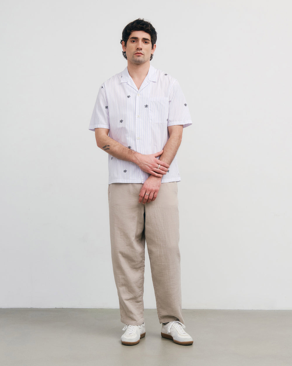 Bowling Shirt - Flower Stripes