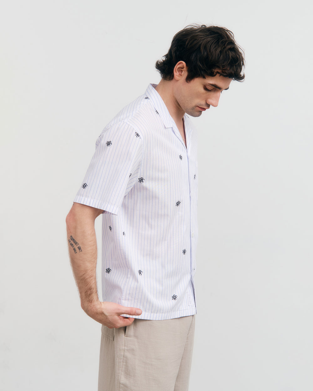 Bowling Shirt - Flower Stripes