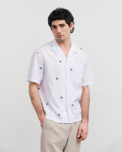 Bowling Shirt - Flower Stripes