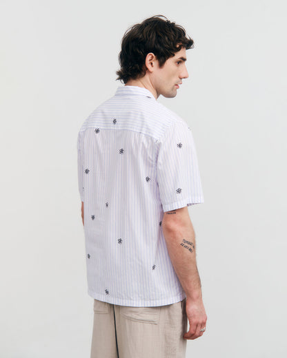 Bowling Shirt - Flower Stripes