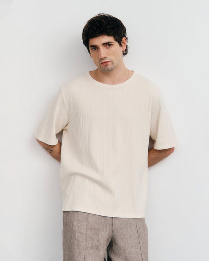 Ribbed Tee - Natural Undyed
