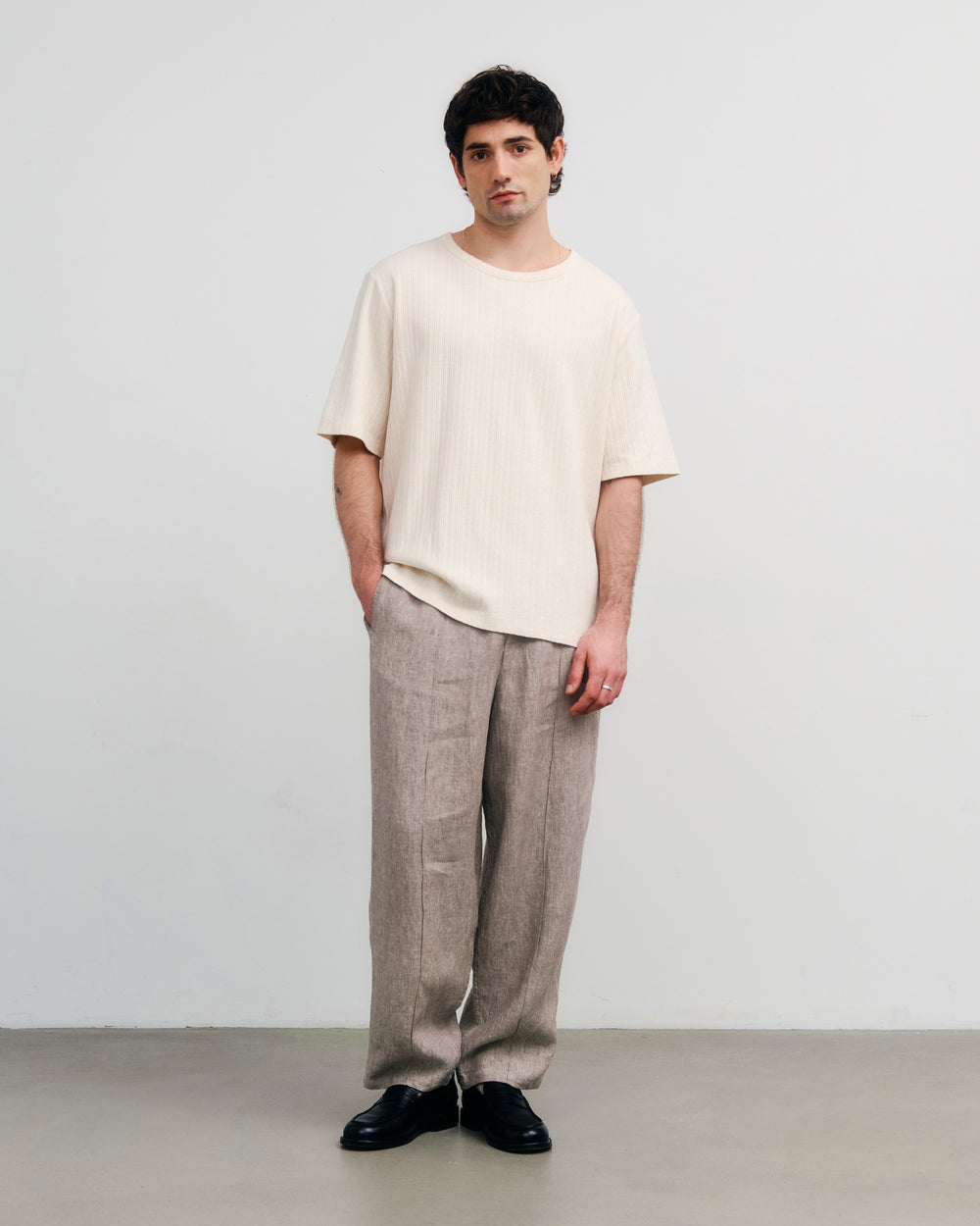 Ribbed Tee - Natural Undyed