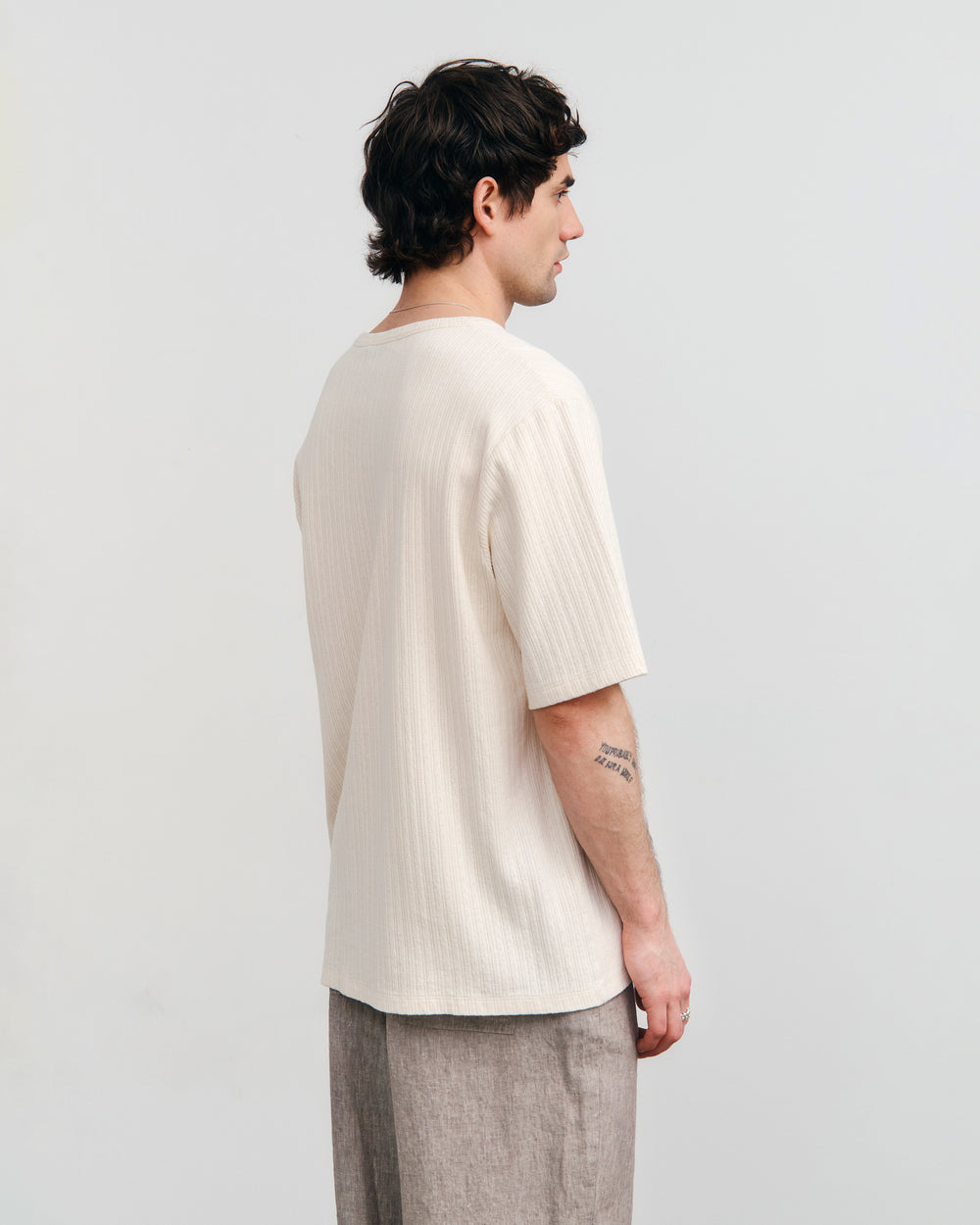 Ribbed Tee - Natural Undyed