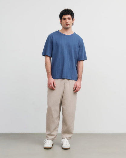 Ribbed Tee - Ocean Blue