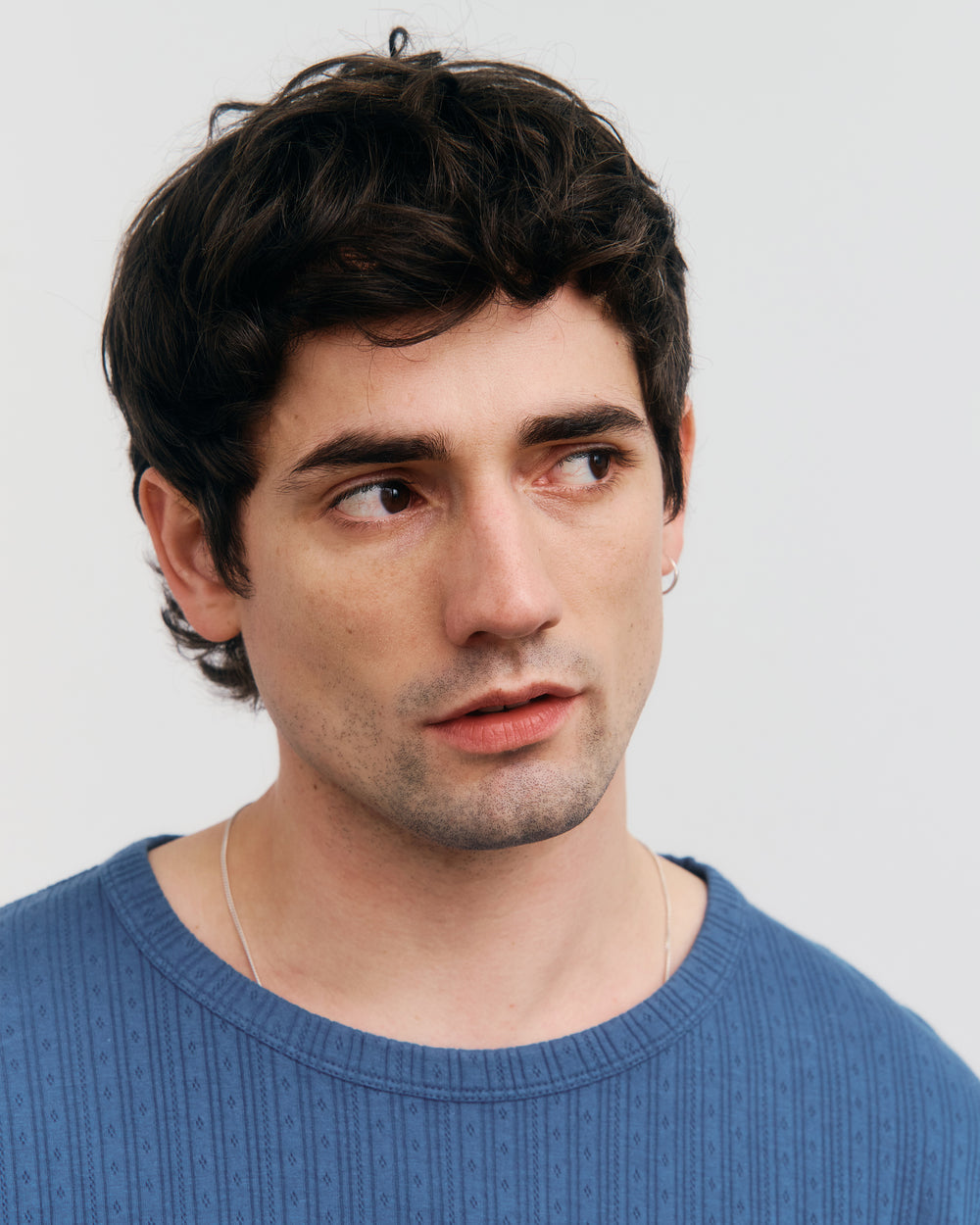Ribbed Tee - Ocean Blue