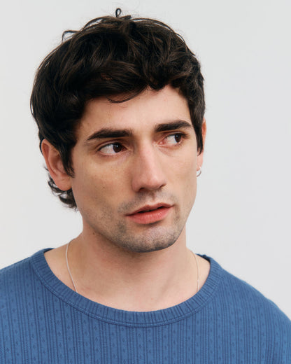 Ribbed Tee - Ocean Blue