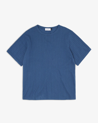Ribbed Tee - Ocean Blue
