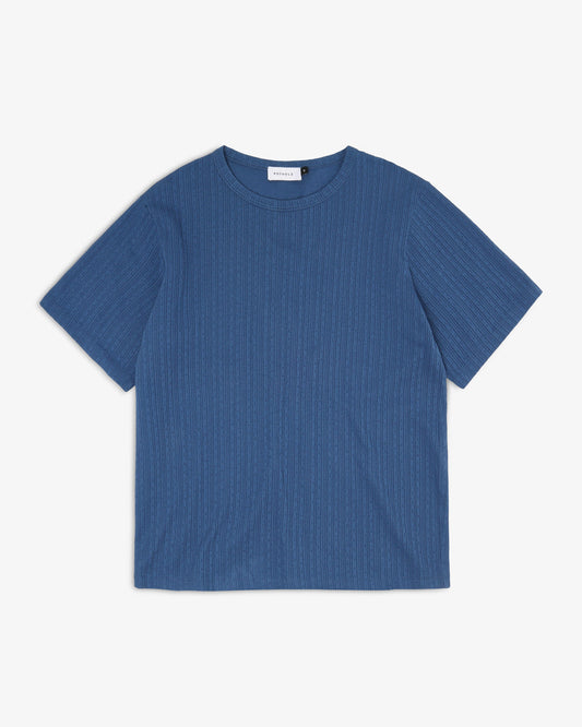Ribbed Tee - Ocean Blue