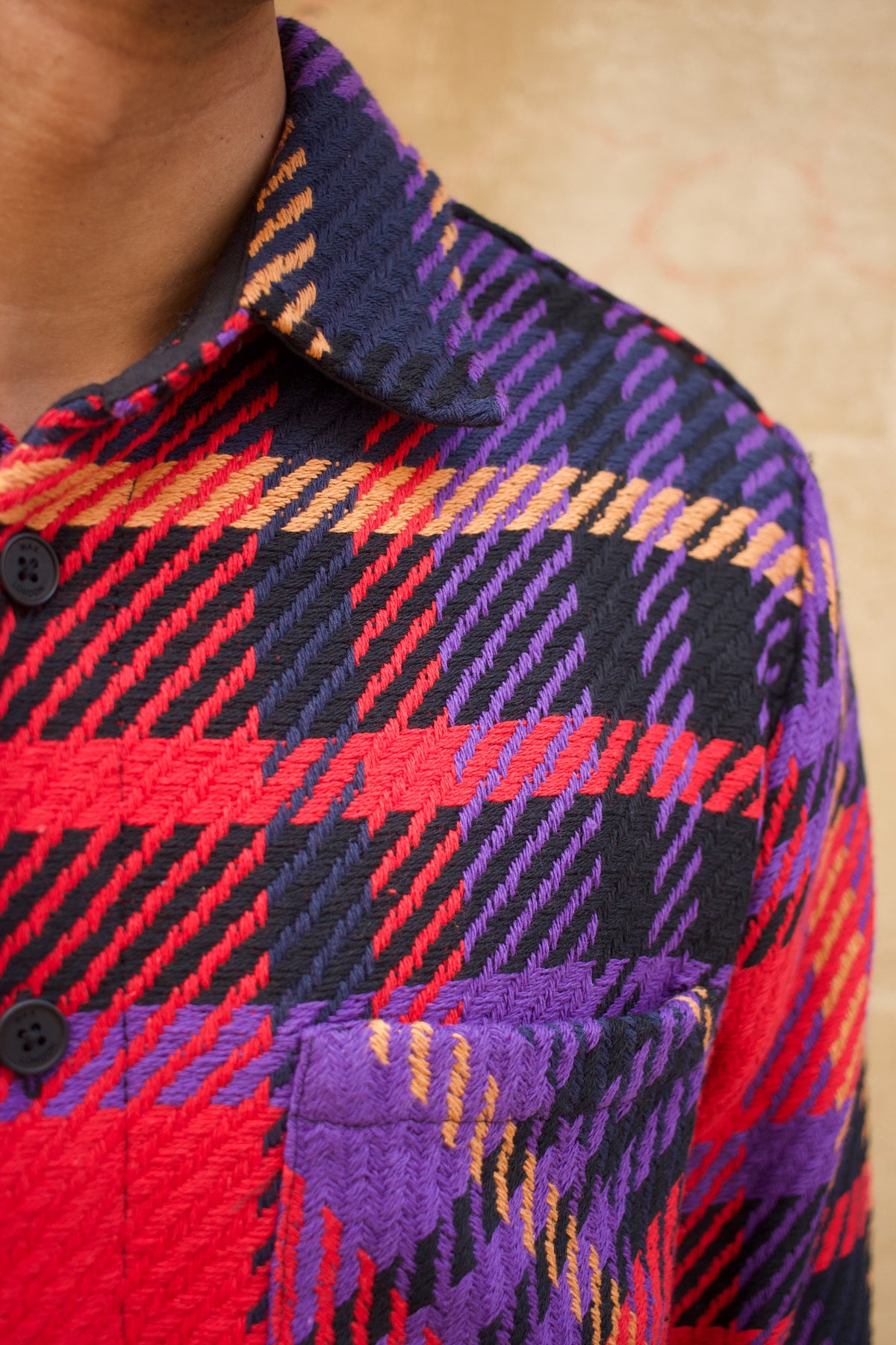 Whiting Overshirt - Bold Check - Purple/Red