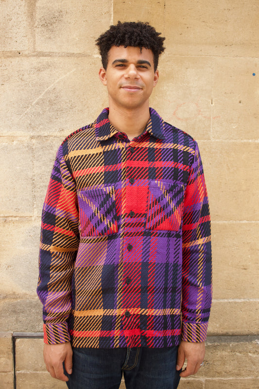 Whiting Overshirt - Bold Check - Purple/Red