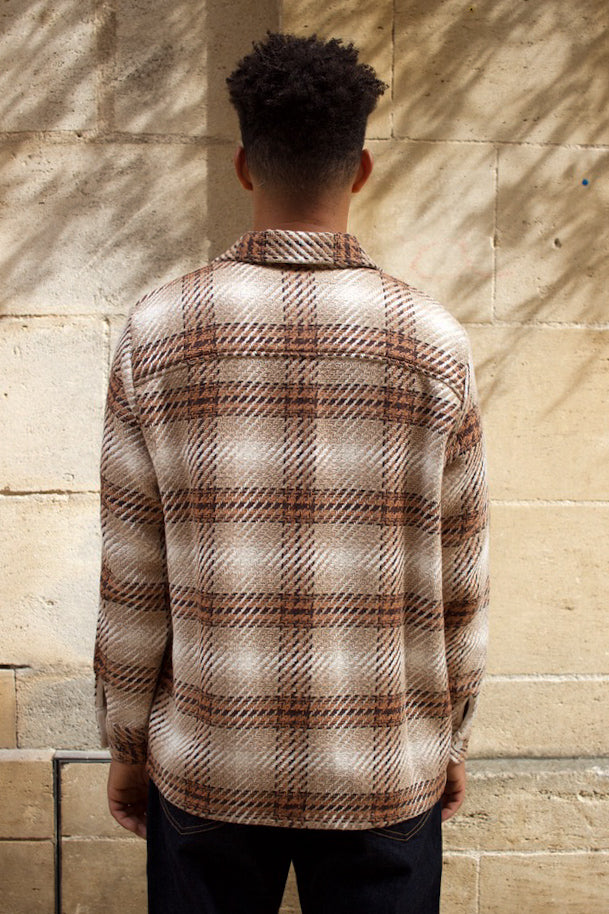 Whiting Overshirt - Overlap Check - Natural/Ecru