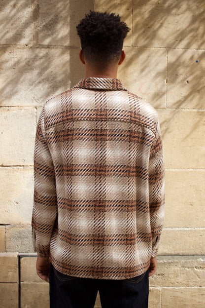 Whiting Overshirt - Overlap Check - Natural/Ecru