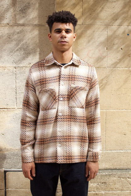 Whiting Overshirt - Overlap Check - Natural/Ecru