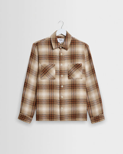Whiting Overshirt - Overlap Check - Natural/Ecru