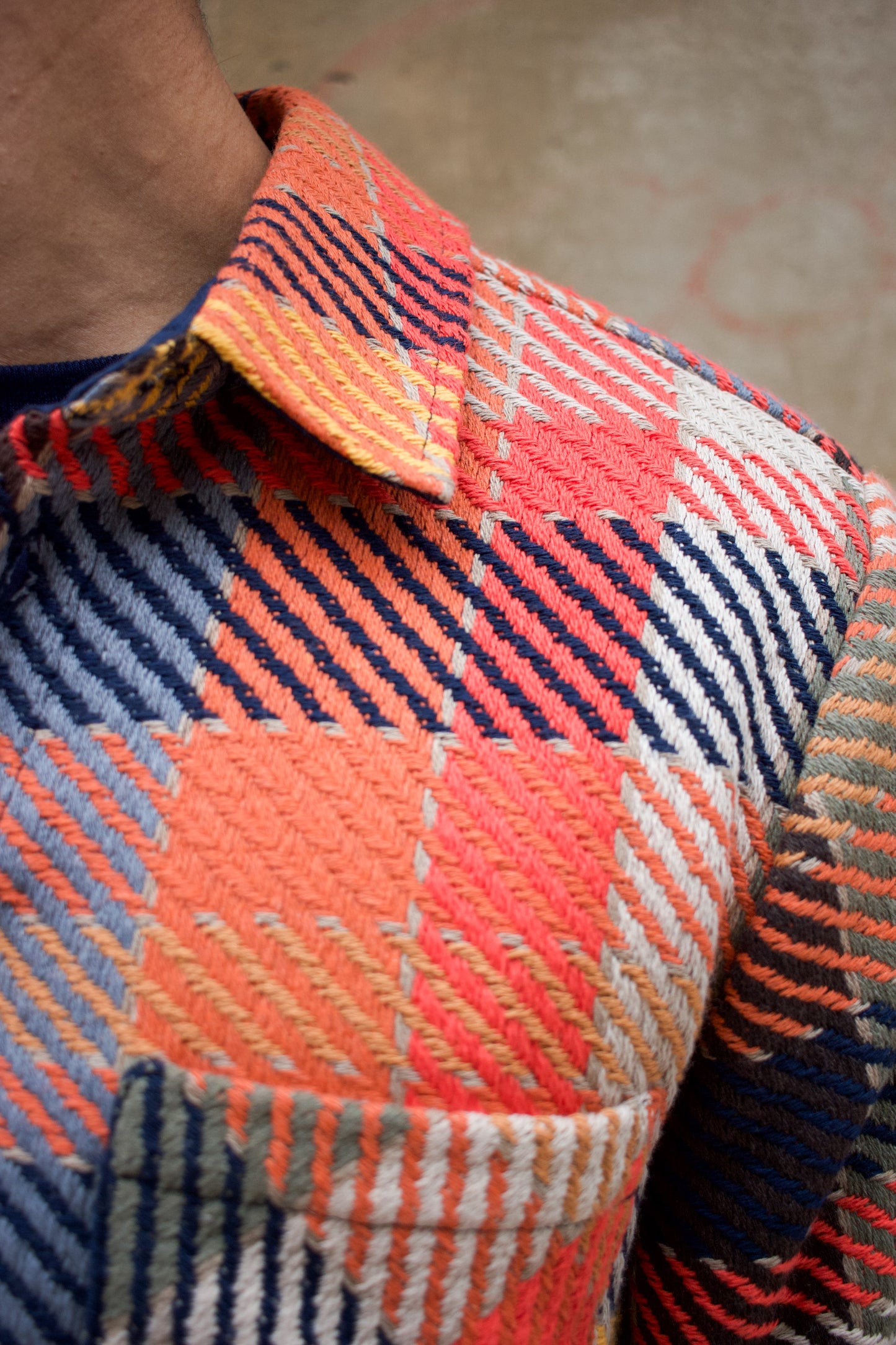 detail de la surchemise WAX LONDON whiting en coloris pike check orange/multi