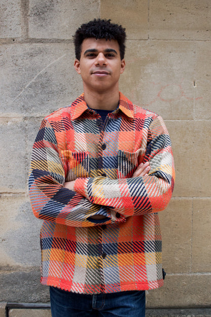 Whiting Overshirt - Pike Check - Orange/Multi