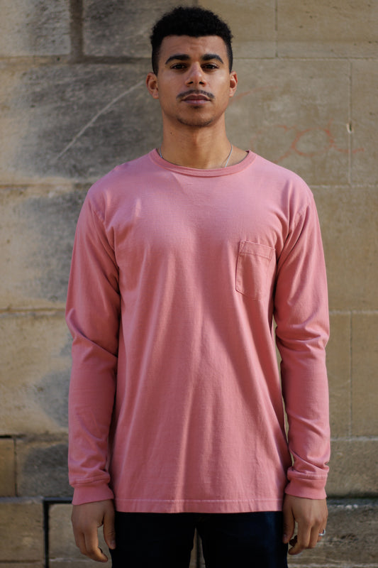 Garment Dye LS Tee - Faded Pink