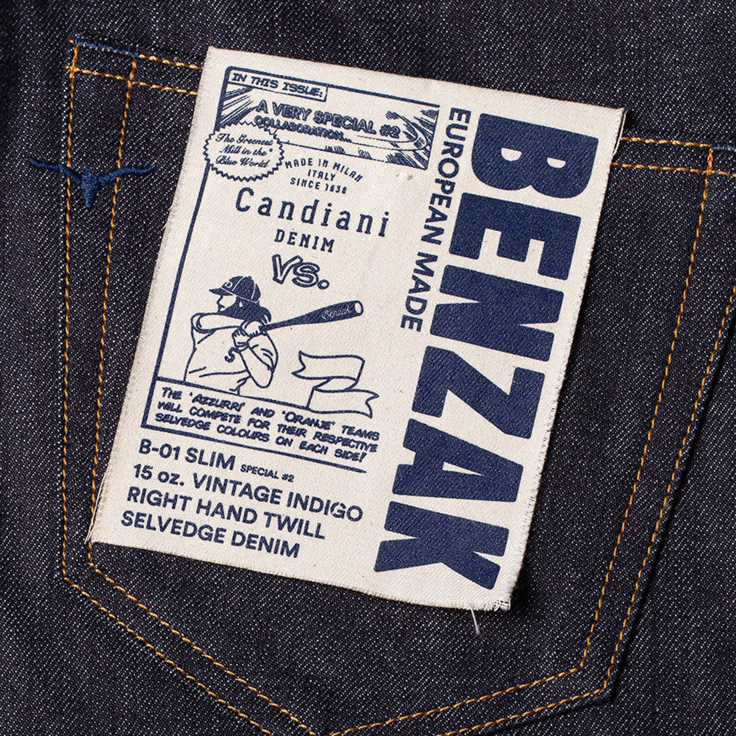 B-01 Slim - Special #2 15oz. Vintage Indigo Selvedge