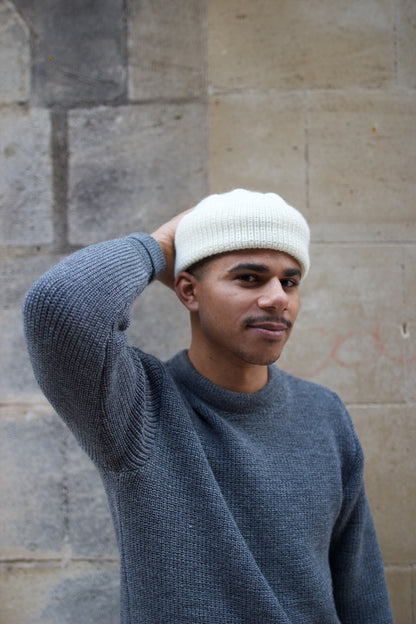 Mechanic Beanie Virgin Wool - Seashell Ecru