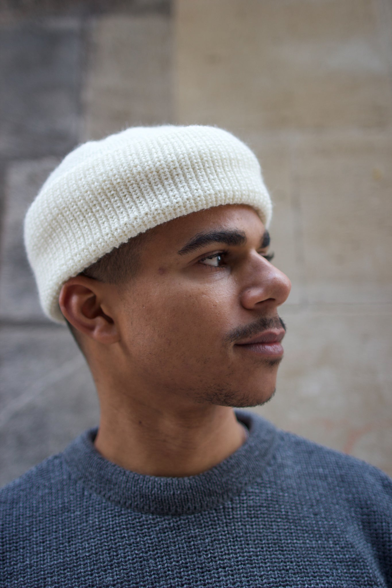 Mechanic Beanie Virgin Wool - Seashell Ecru