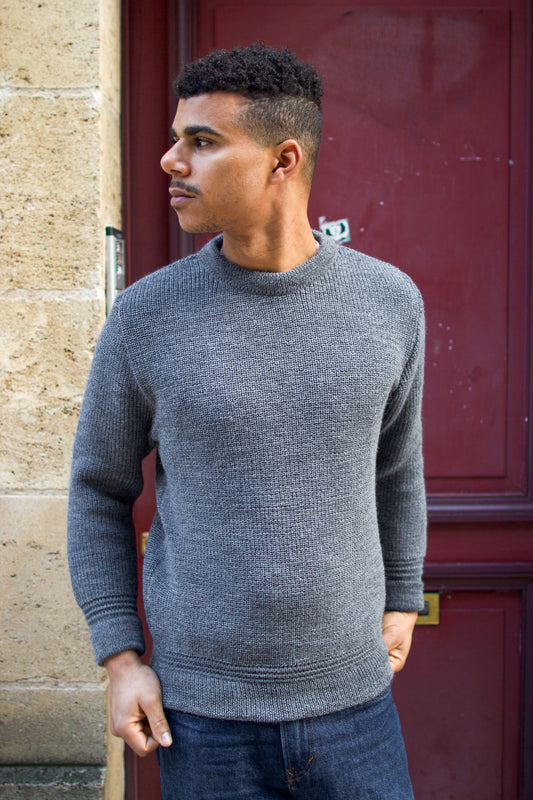 Rundhals Sweater Virgin Wool - Battleship Grey