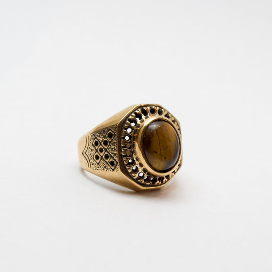 Ring "CELUK" Bronze - Tiger Eye Stone